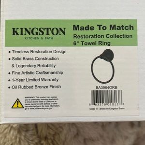 NIB Kingston Restoration Collection 6 Inch Towel Ring